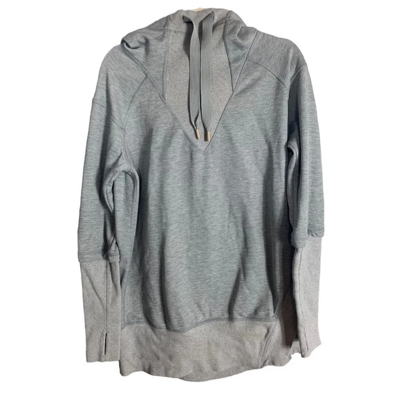 Indygena Women’s Grey Hooded Pullover Tunic Sweater Size Medium  Athleisure - Picture 1 of 15